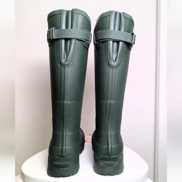 FitFlop Wonderwelly Deep Green Waterproof Tall Rubber Lug Sole Rain Boots Size 6 - Picture 6 of 13